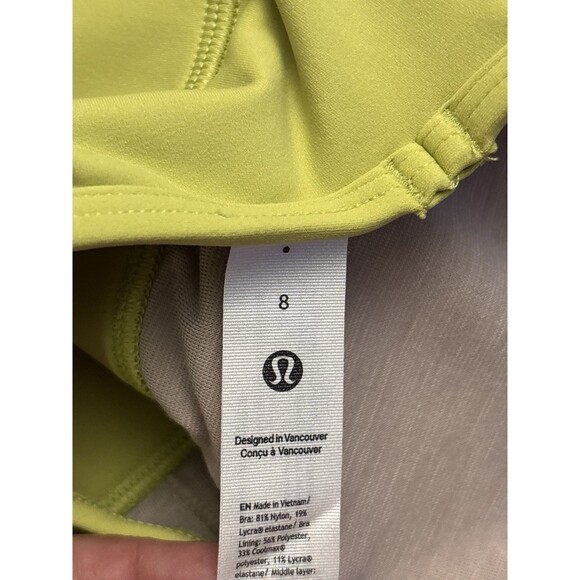 Lululemon Flow Y Nulu Longline Bra, A-C Cup Color WSBI (Wasabi) Green Size 8 New - Picture 4 of 6